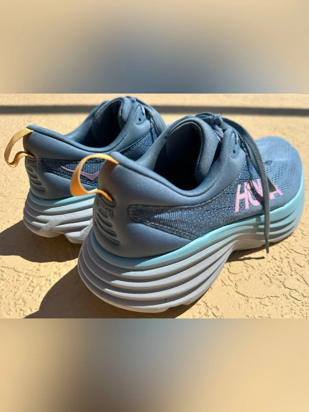 HOKA Bondi 8 Shadow / Dusk Blue Purple Running Shoes Women’s Size 9.5 Clean